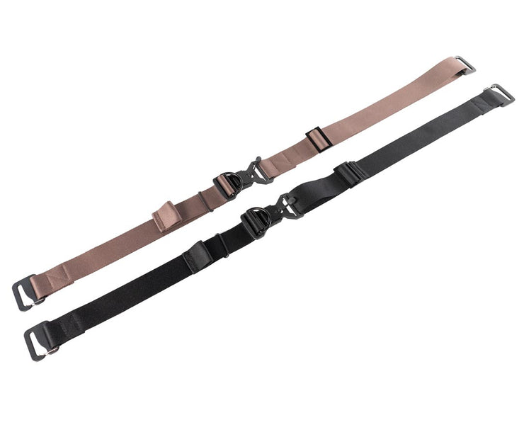 Brown Strap for Waxed Canvas;  Black Strap for Ballistic Nylon