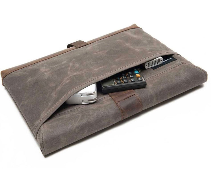 Angled back pocket holds quick access items