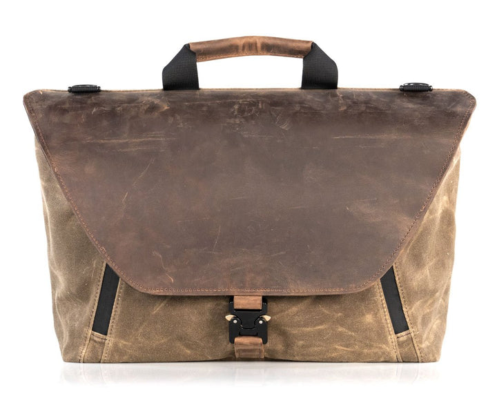 Waxed Canvas with Chocolate Leather