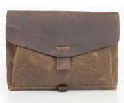 Waxed Canvas with Chocolate Leather