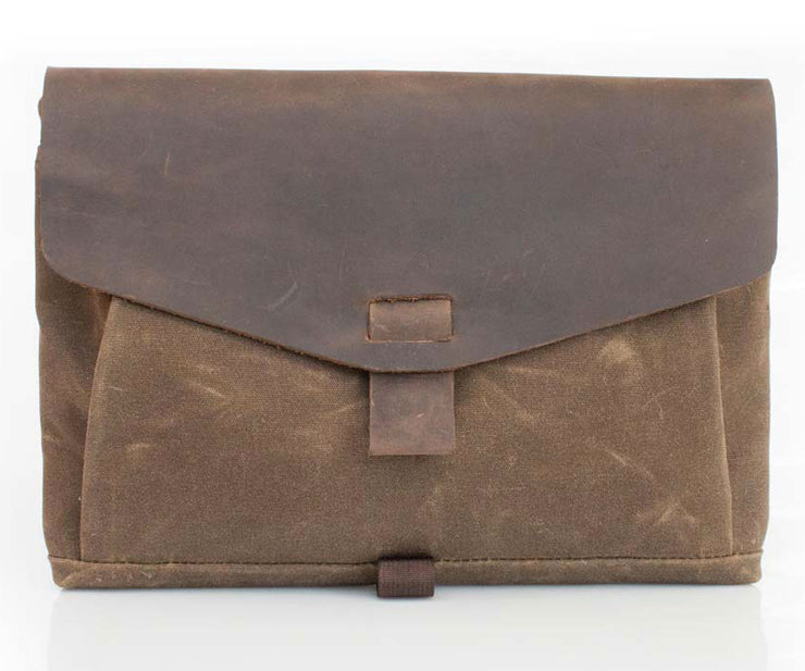 Waxed Canvas with Chocolate Leather