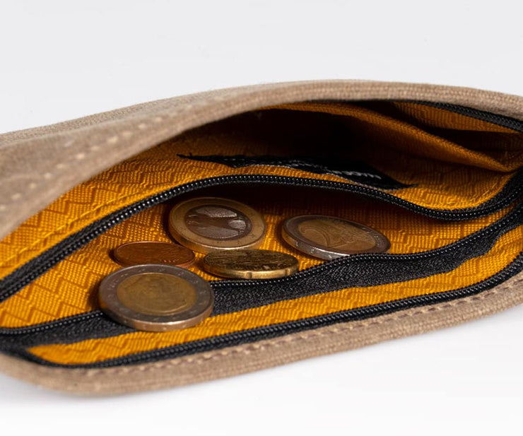 Zippered coin pocket