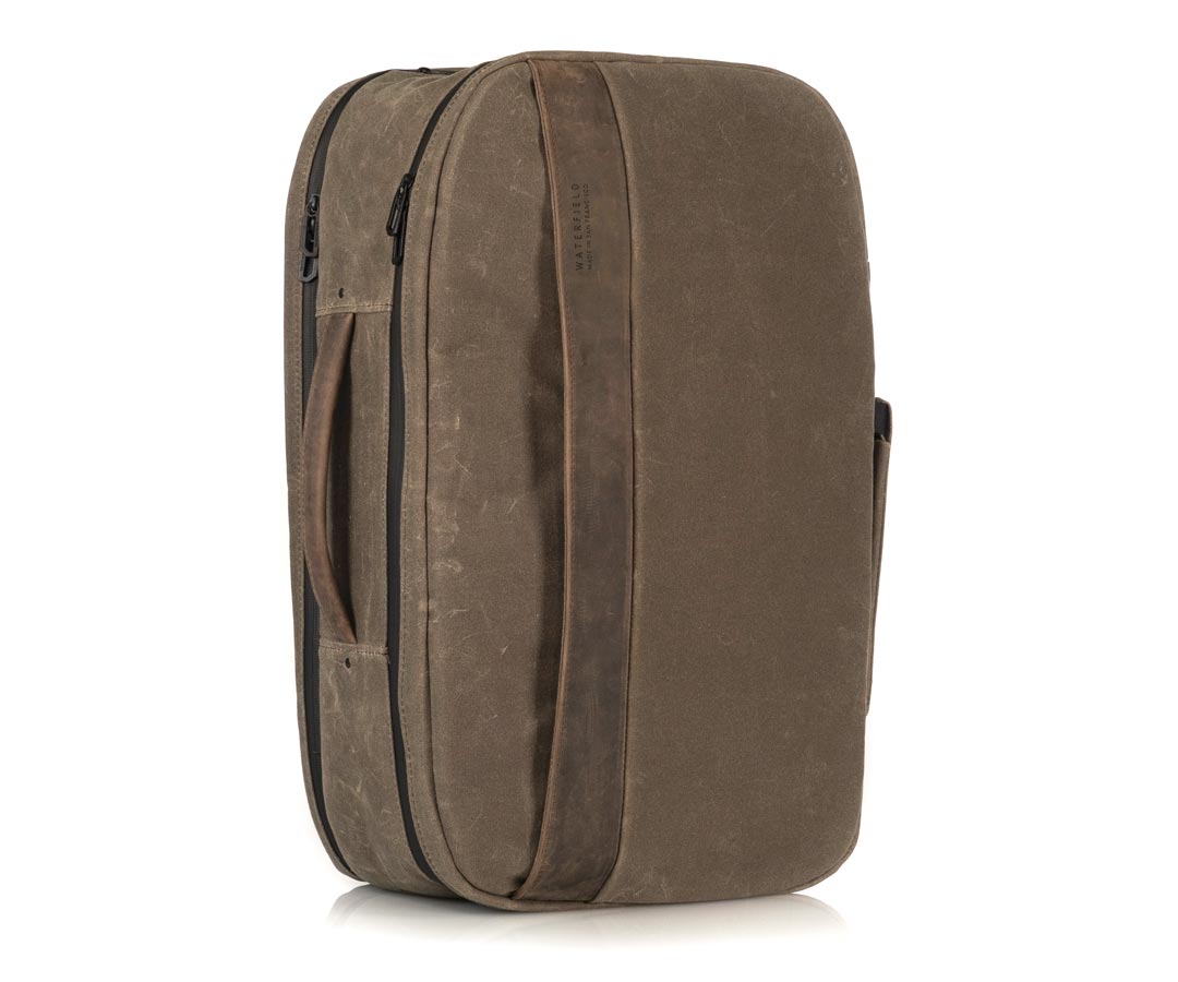 Waxed Canvas with Chocolate Leather