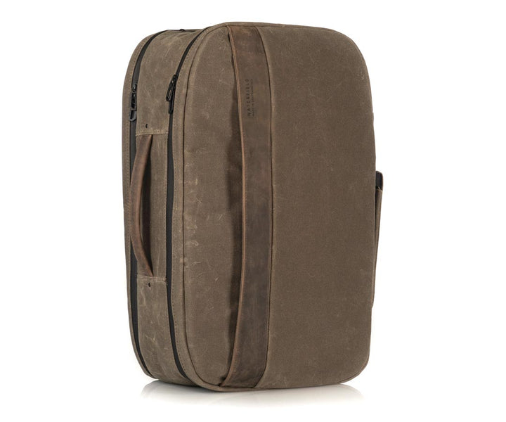 Waxed Canvas with Chocolate Leather