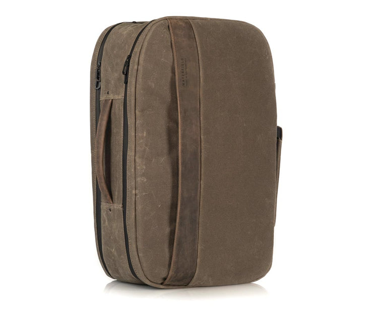 Waxed Canvas with Chocolate Leather