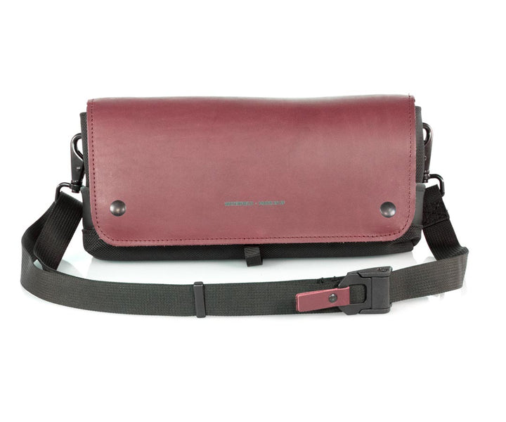 Black Sling Strap - Crimson Leather Tab