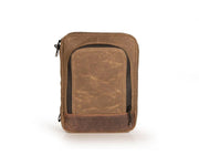 Waxed canvas with Chocolate Leather