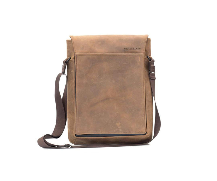 Vertical Leather Laptop Bag 