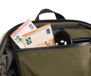 Inside is lined with durable nylon. Internal pocket secured with waterproof zipper.
