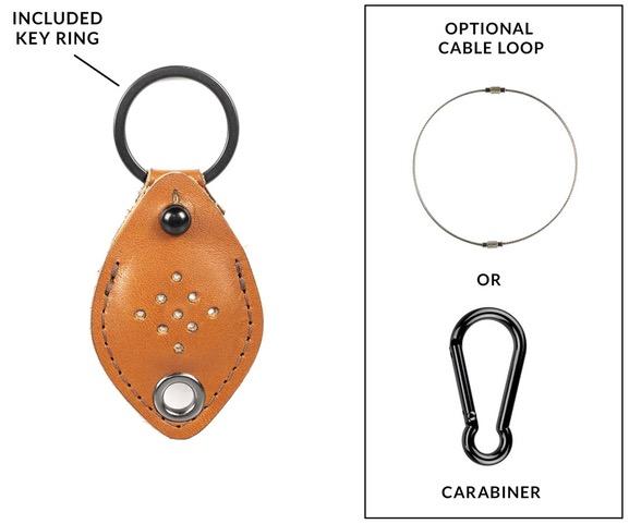 For attaching Keychain: Choose Cable Key Ring Loop or Carabiner