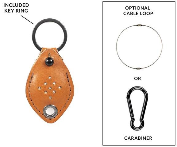 For attaching Keychain: Choose Cable Key Ring Loop or Carabiner