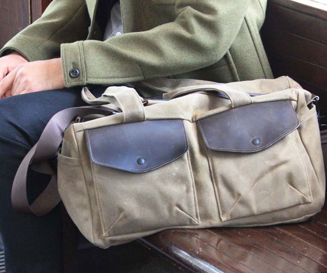 waxed canvas duffle bag