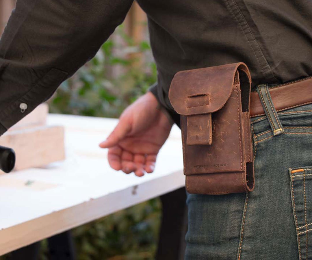 Mini slim waist bag Men small belt pocket Hanging belt cover