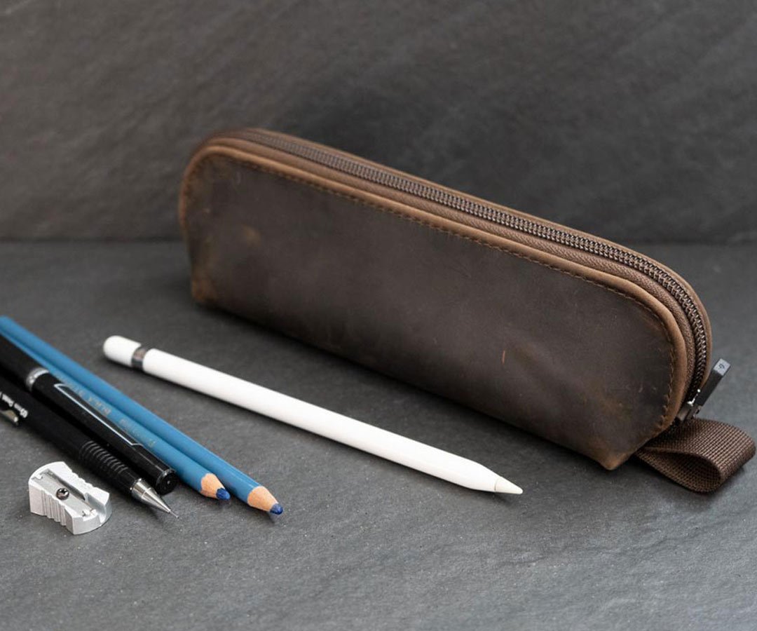 Leather Fountain Pen Case for 5 Pens