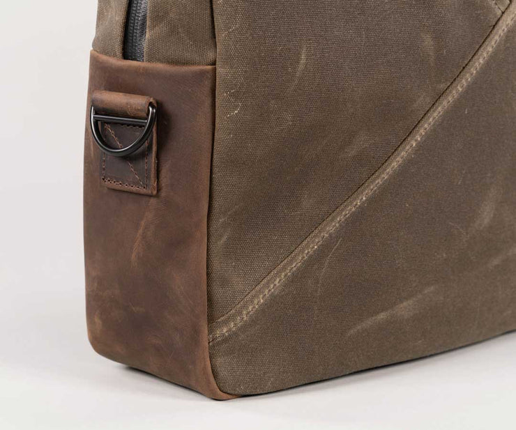 Full-grain leather "boot" and industrial-grade hardware