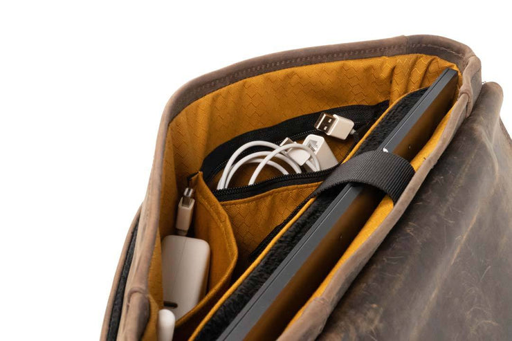Two deep organizational pockets (one zips closed) 