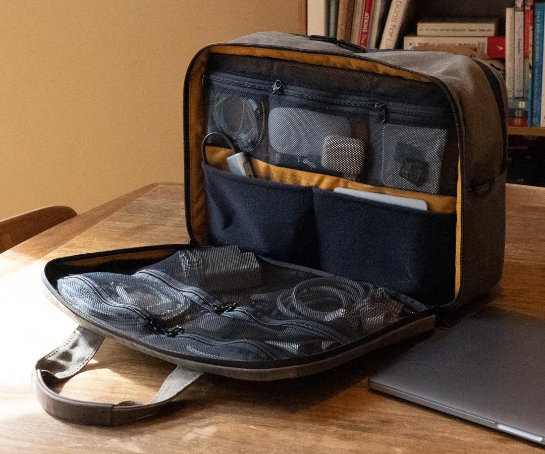 Tech folio section organizes assosrted gear