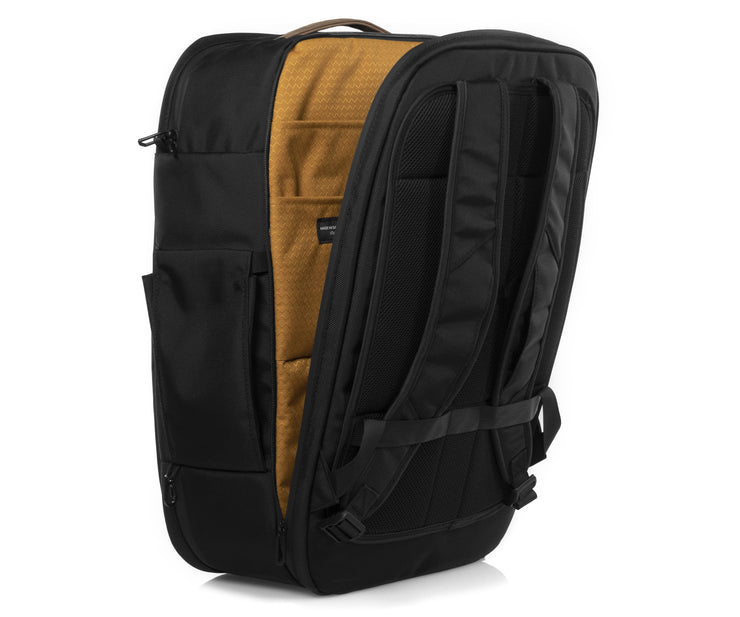 Two separate compartments for tech gear and personal gear