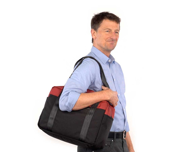 Long handles for carrying over the shoulder