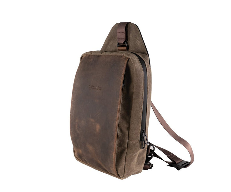 Waxed Canvas with Chocolate Leather