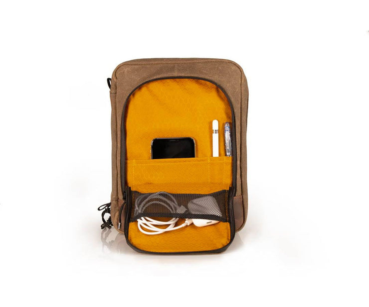 Store quick-access items in the front pocket