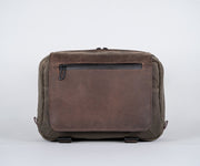 Waxed canvas with Chocolate Leather