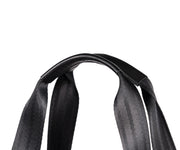 Full-grain leather-wrapped handles for comfort