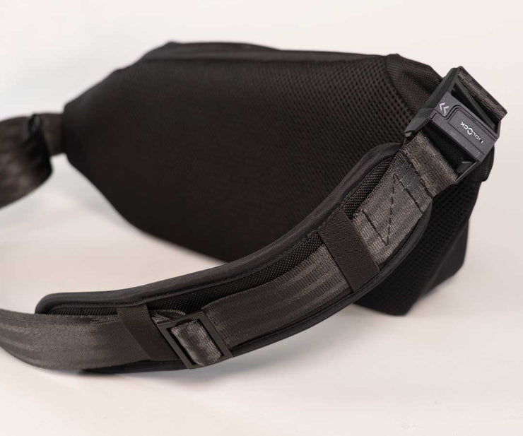 Unique strap system releases Sling without  putting over helmet